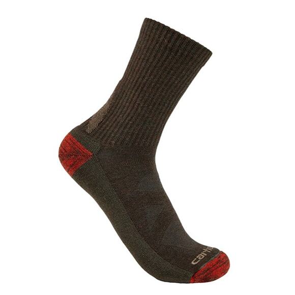 Carhartt Mens Merino Wool Short Crew Socks XL Midweight Dark Olive Rugged Warm - Picture 4 of 4